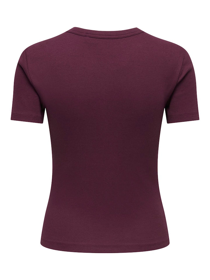Onlval Ss O-neck Solid - Bordeaux