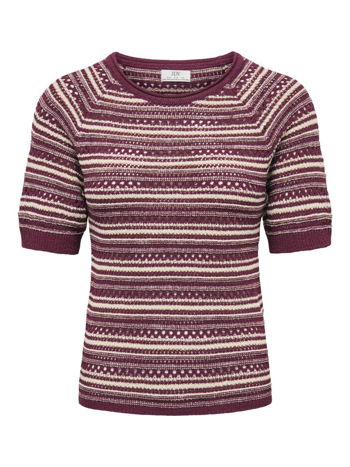Jdydara S/s O-neck Pullover Knt - Rood Dessin