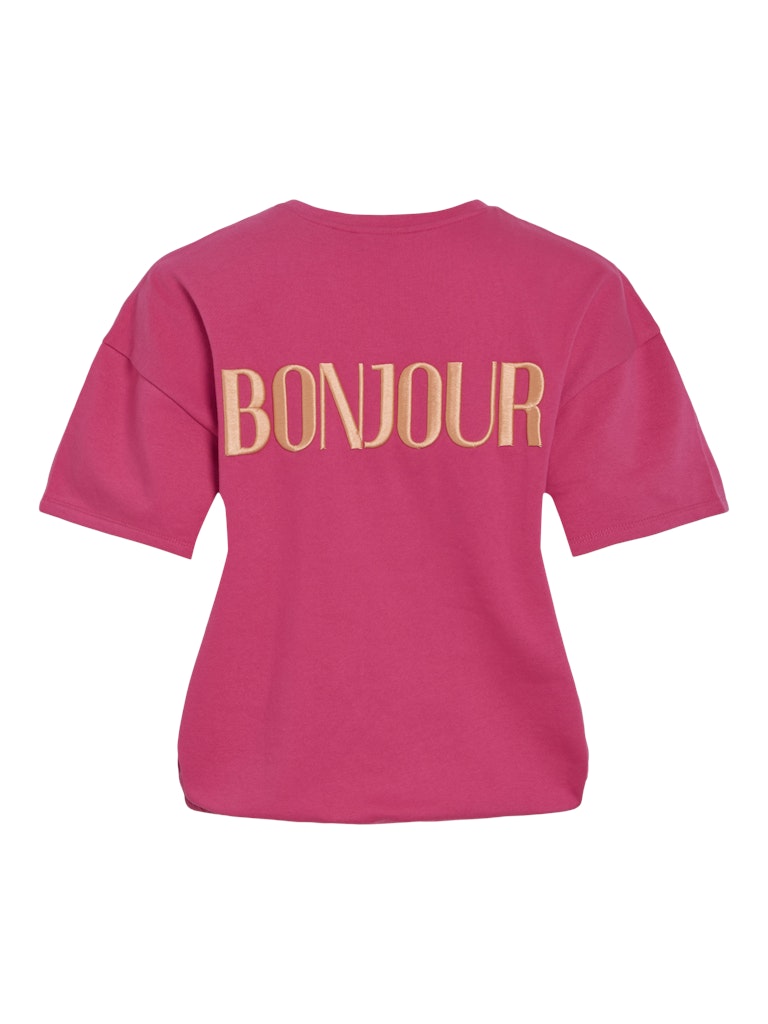 Vifranne Ss Sweat Top - Fuchsia