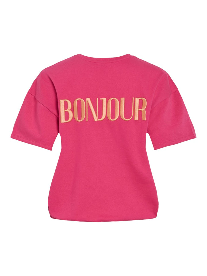 Vifranne Ss Sweat Top - Fuchsia