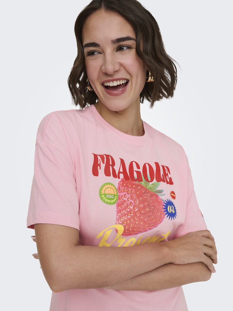 Onlbolette Life S/s Top Box Cc Jrs - Roze