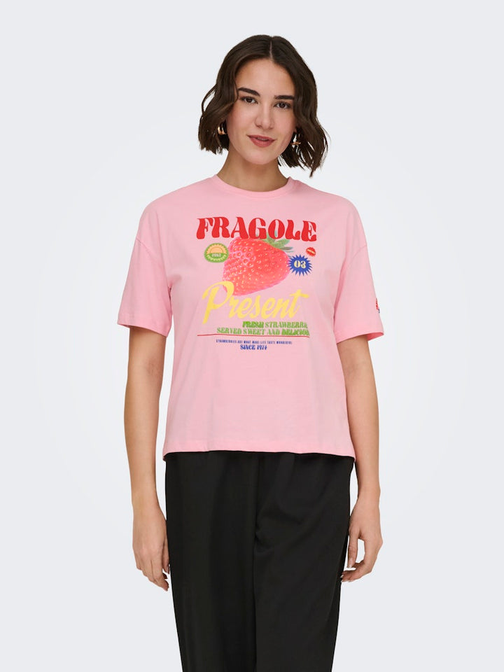 Onlbolette Life S/s Top Box Cc Jrs - Roze