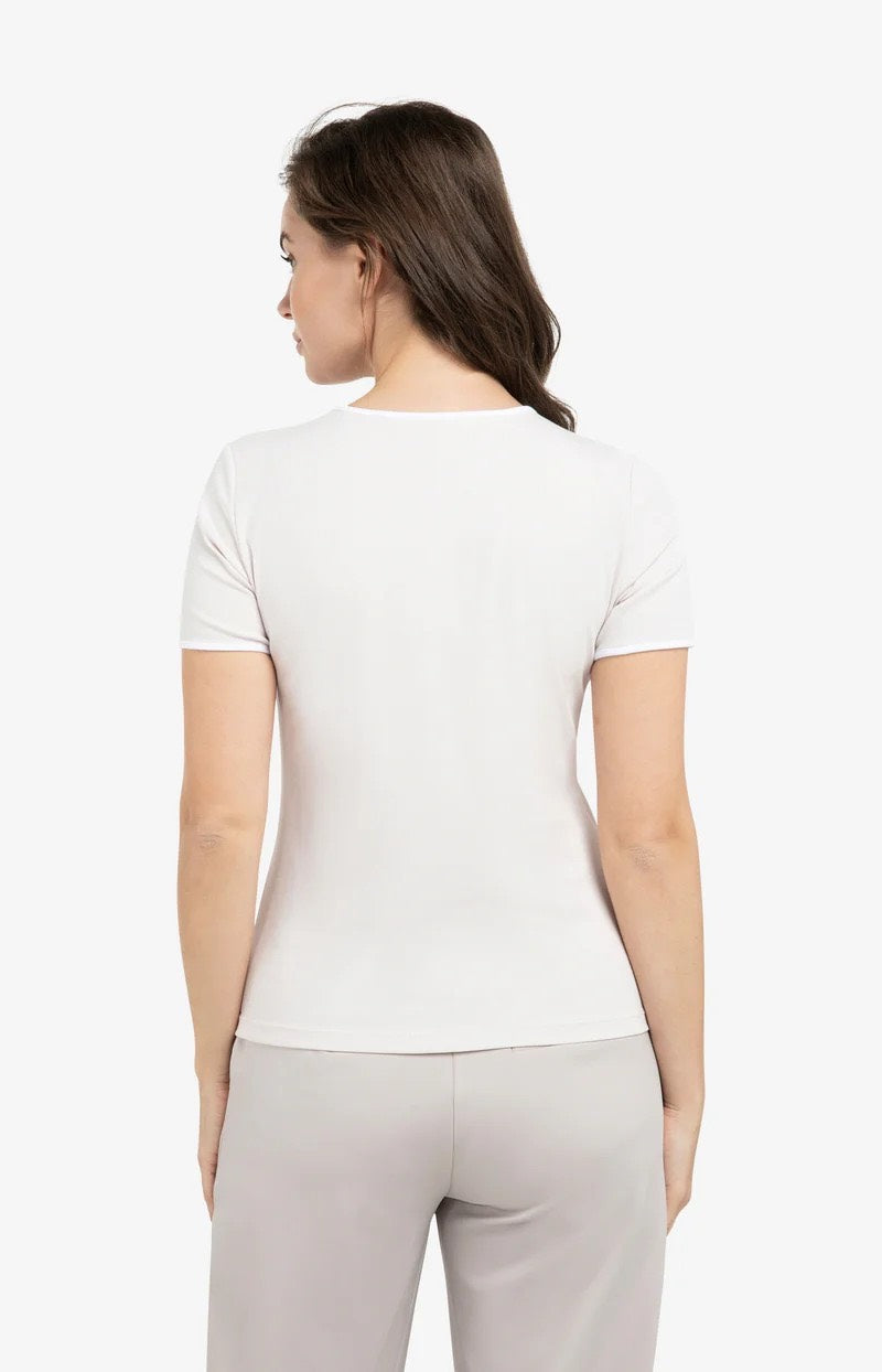 T-shirt Met Contrastbies - Licht Roze