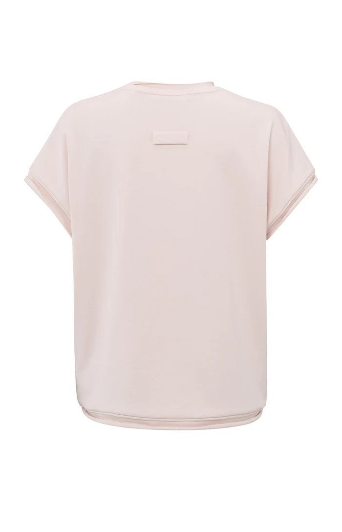 Heavy Weight Top With Raw Edge - Licht Roze