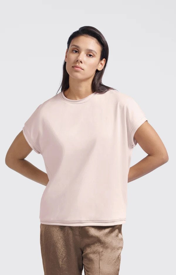 Heavy Weight Top With Raw Edge - Licht Roze