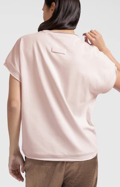 Heavy Weight Top With Raw Edge - Licht Roze