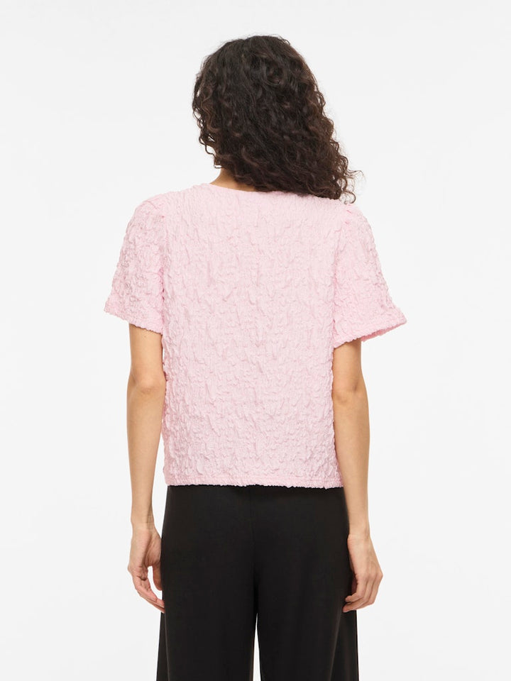 Visophia O-neck S/s Top/r - Licht Roze