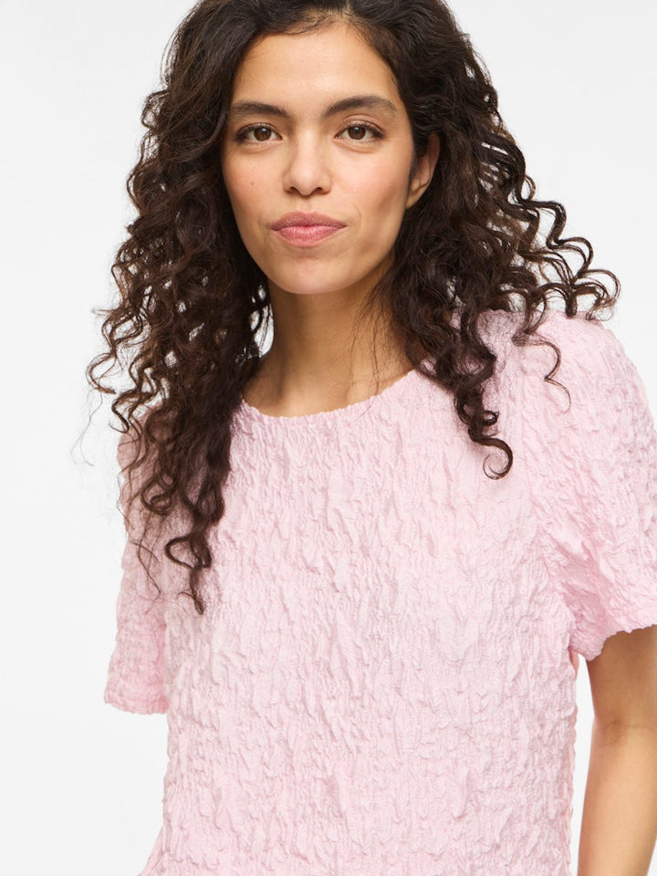 Visophia O-neck S/s Top/r - Licht Roze