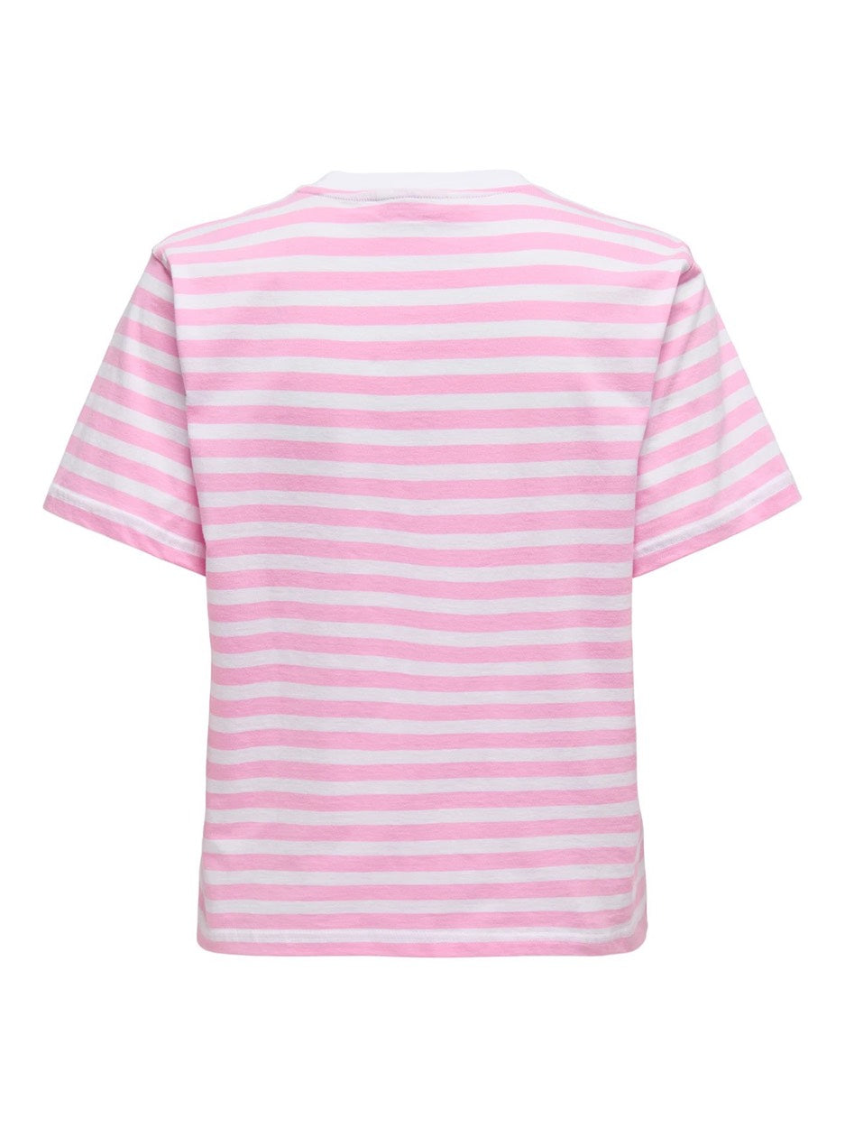 Onllivina Life S/s Stripe Tee Jrs Noos - Roze Dessin