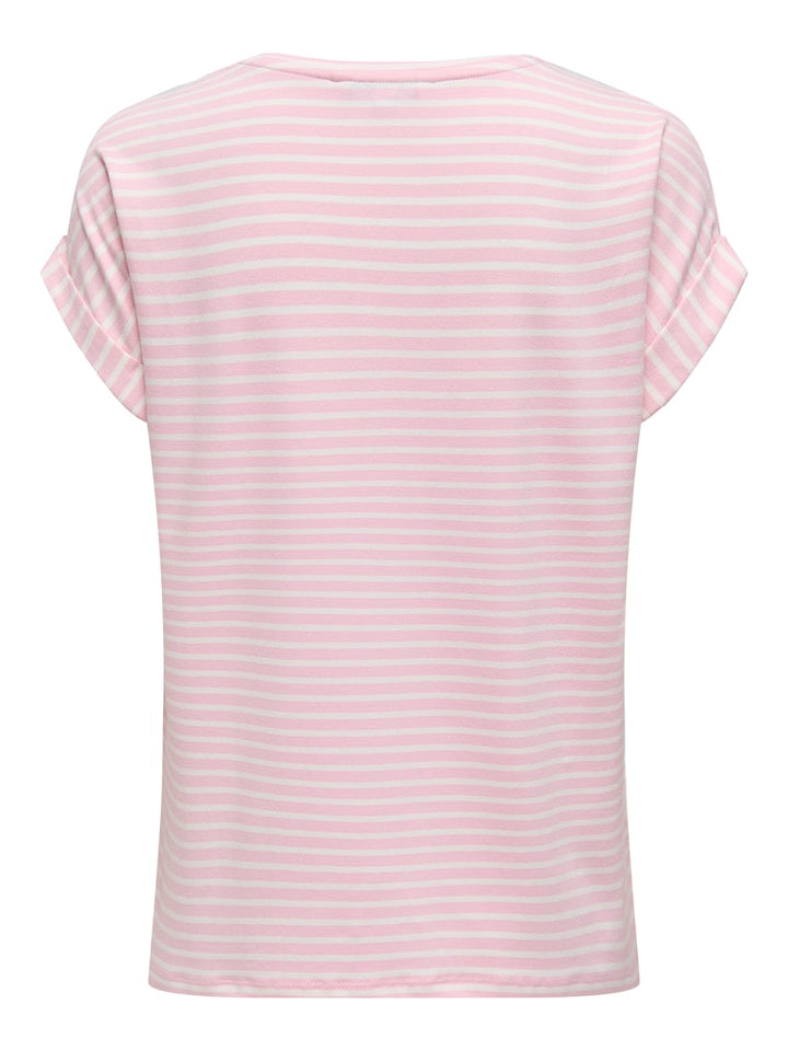 Onlmoster Stripe S/s O-neck Top Jrs Noos - Roze Dessin
