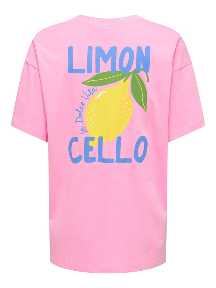 Onlelle S/s Printed Tee Cs Jrs - Roze Dessin