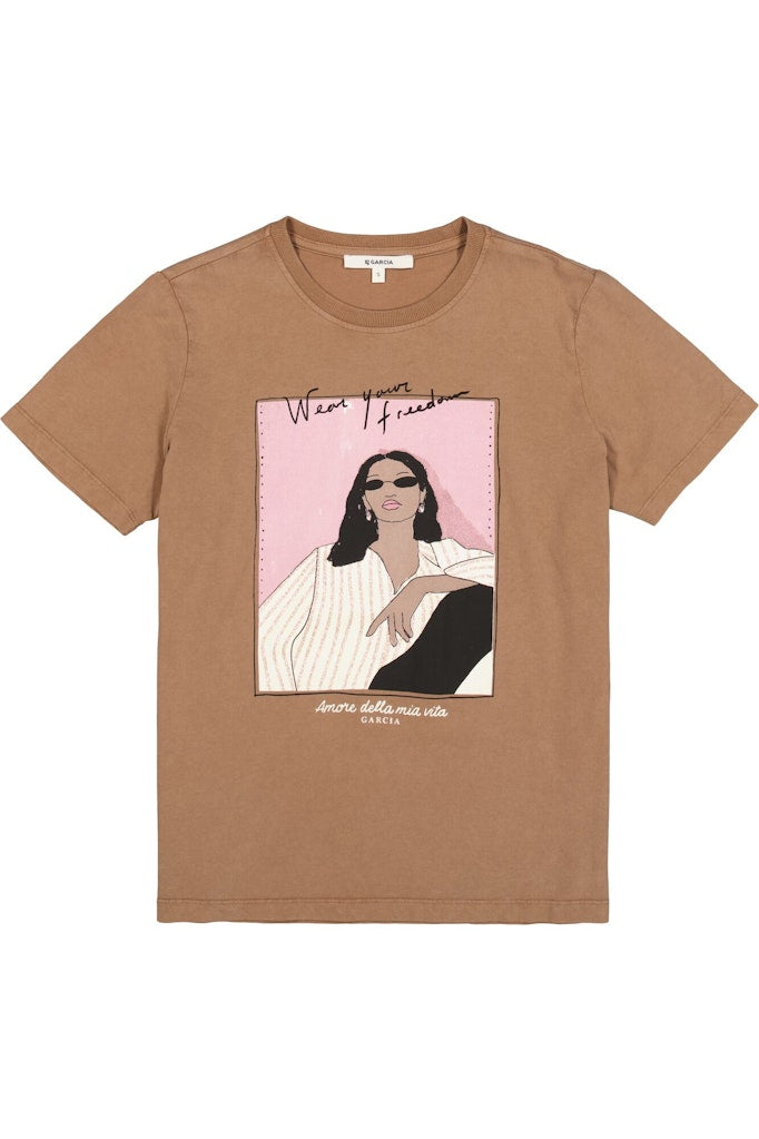 T-shirt S/s Front Print - Bruin