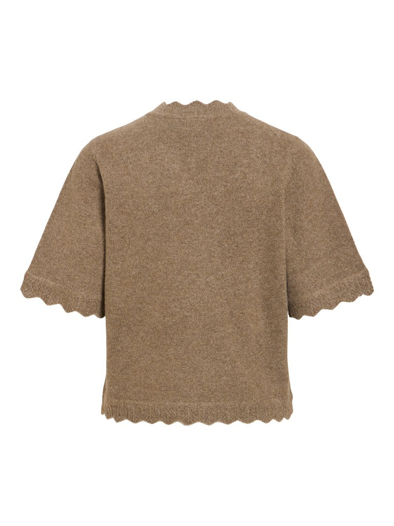 Vinikolina O-neck 2/4 Knit Top - Noos - Bruin
