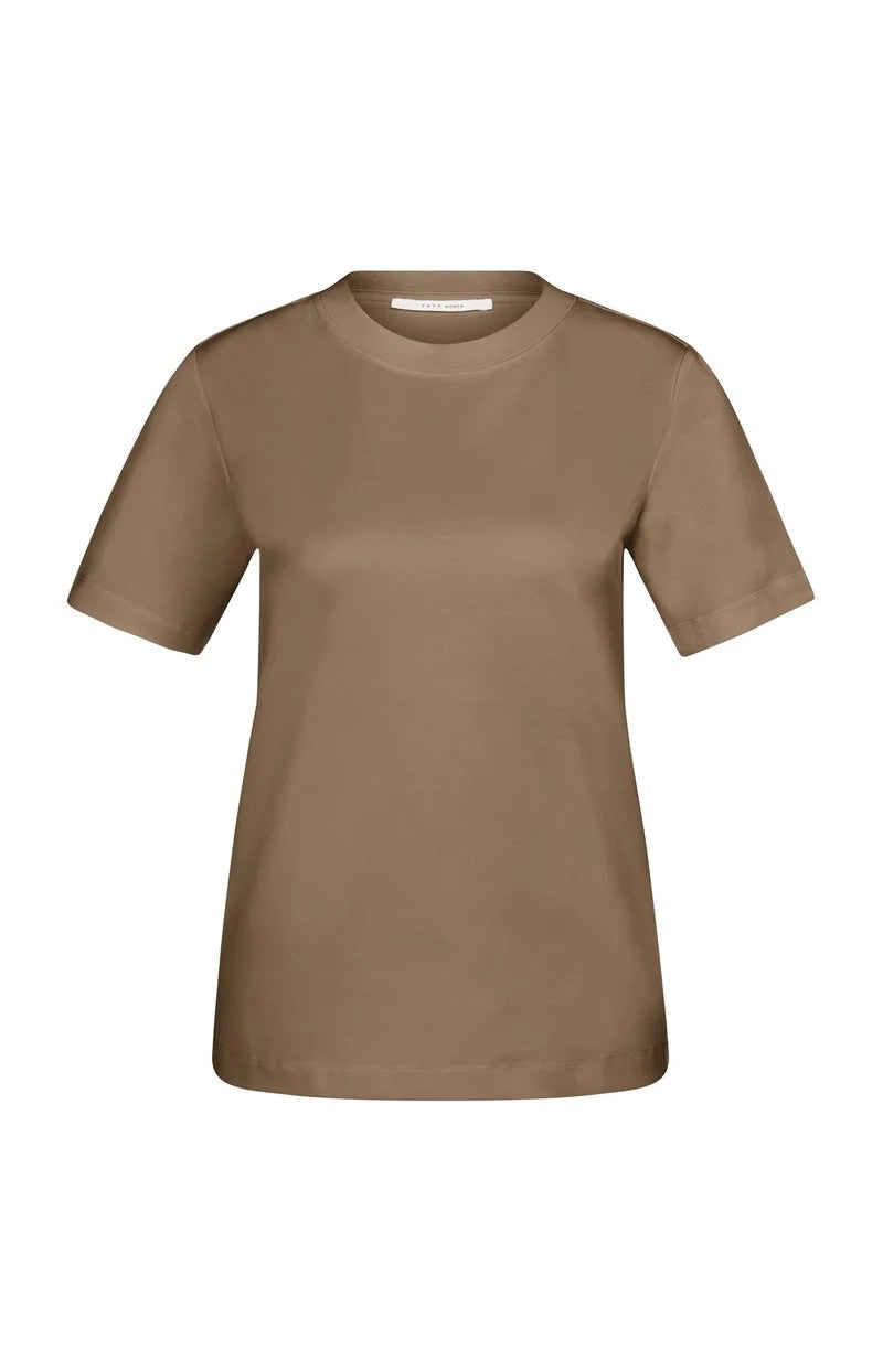 Basic T-shirt Met Korte Mouwen - Bruin