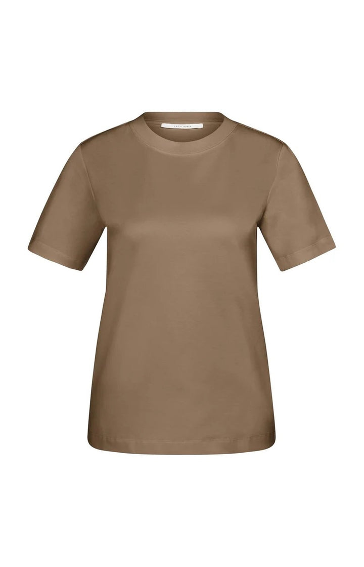 Basic T-shirt Met Korte Mouwen - Bruin