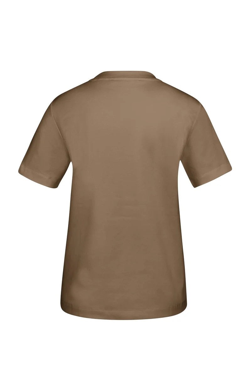 Basic T-shirt Met Korte Mouwen - Bruin