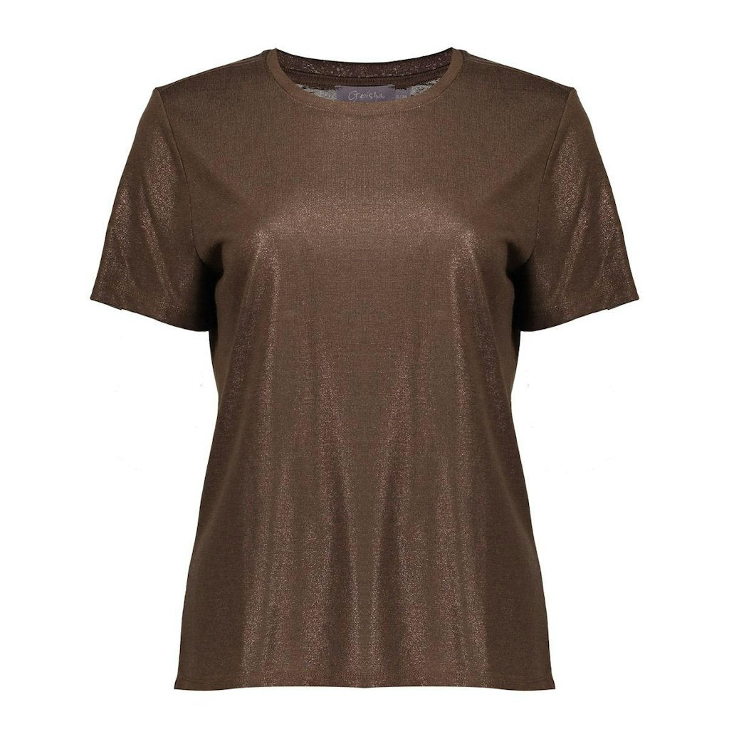 T-shirt Neck Foil - Bruin Dessin