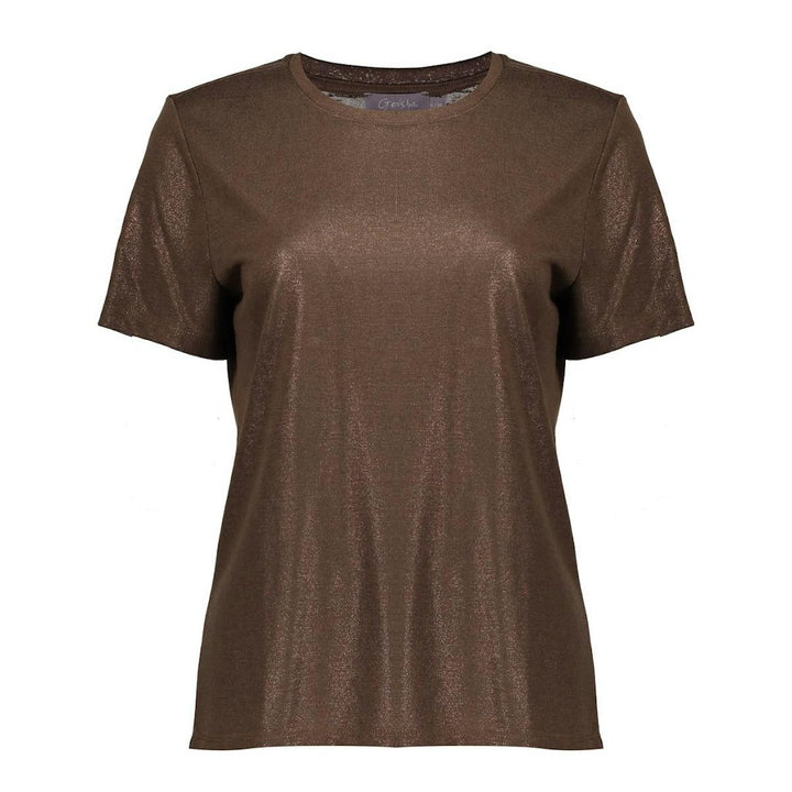 T-shirt Neck Foil - Bruin Dessin
