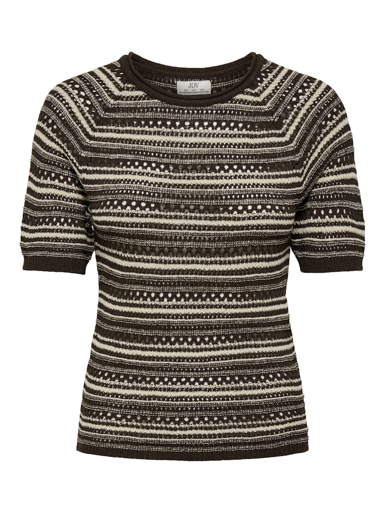 Jdydara S/s O-neck Pullover Knt - Bruin Dessin