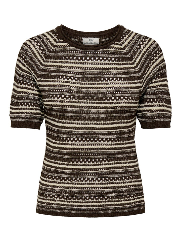 Jdydara S/s O-neck Pullover Knt - Bruin Dessin