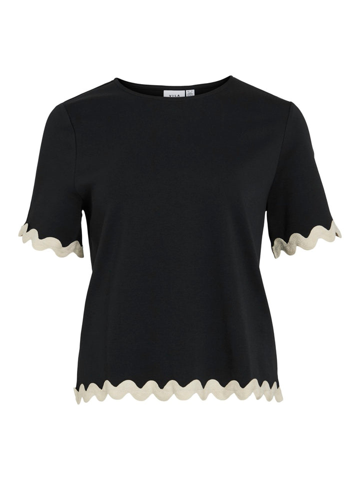Vicalisa O-neck 2/4 Top - Zwart
