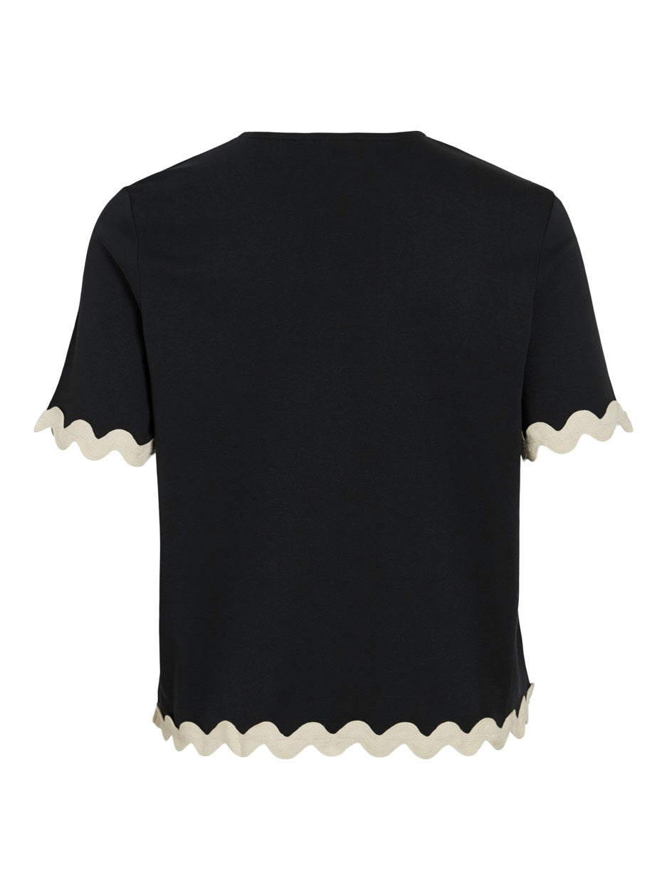 Vicalisa O-neck 2/4 Top - Zwart