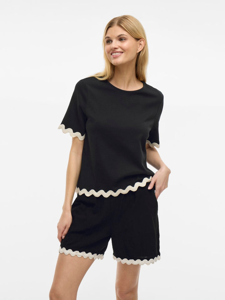 Vicalisa O-neck 2/4 Top - Zwart