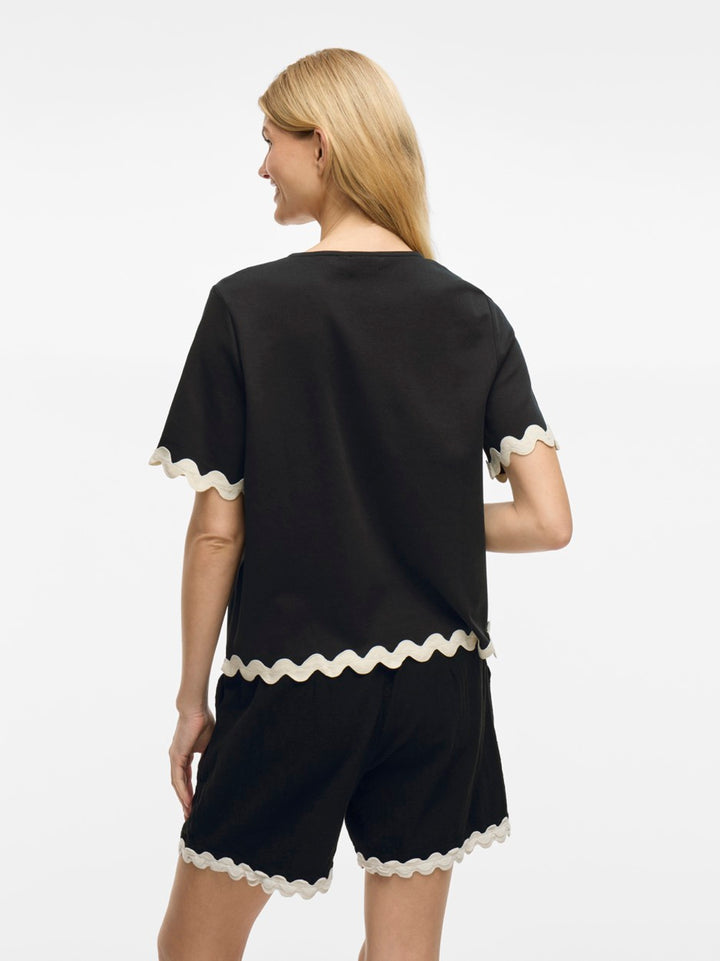 Vicalisa O-neck 2/4 Top - Zwart