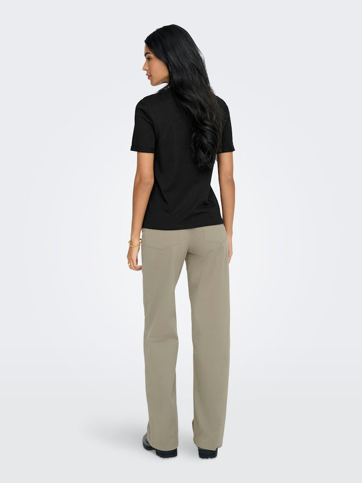 Onllea Life S/s Print Top Box Cc Jrs - Zwart