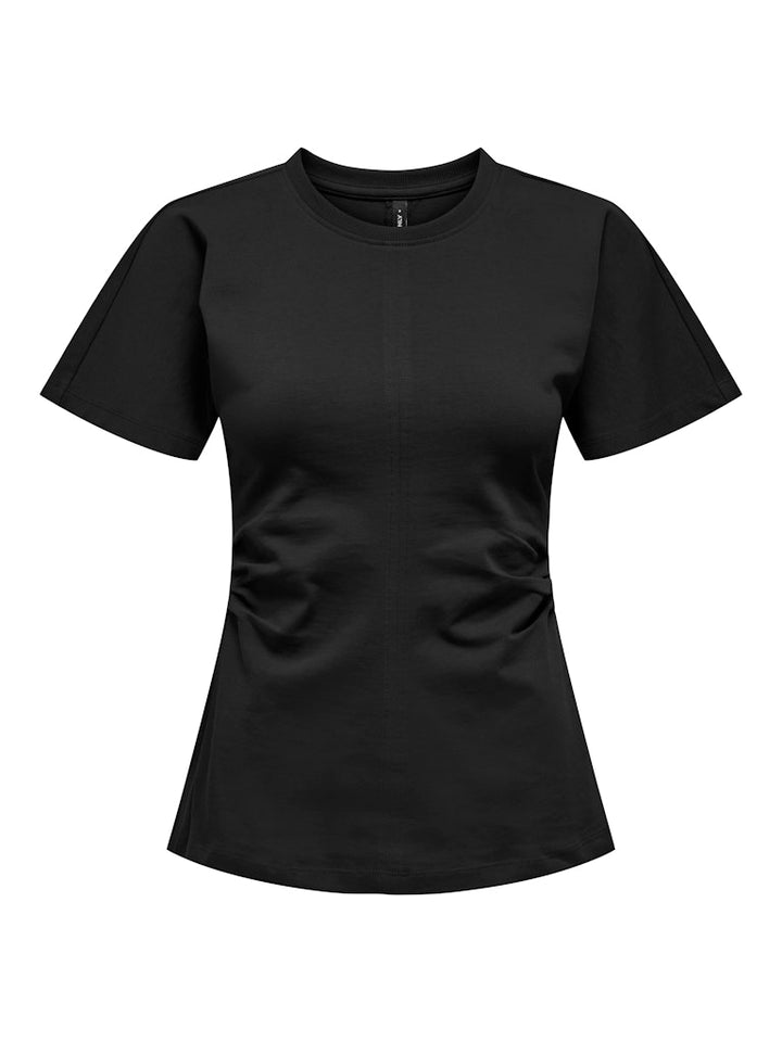 Onlmarie Life S/s Ruching Top Jrs Noos - Zwart