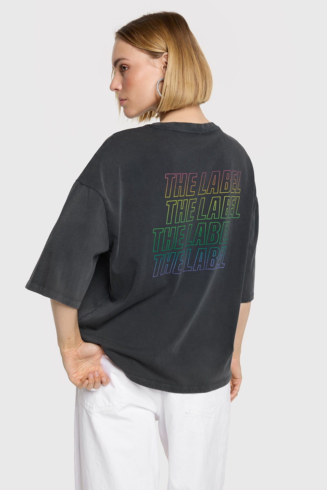 Print T-shirt - Antraciet