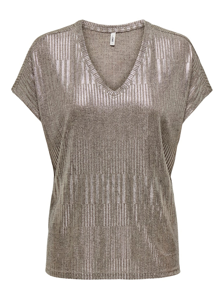 Onlmirinda S/s V-neck Top Pri Jrs - Bronskleurig
