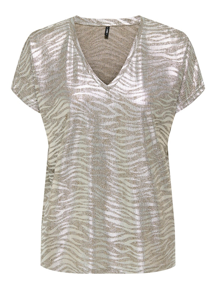Onlmirinda S/s V-neck Top Pri Jrs - Zilverkleurig