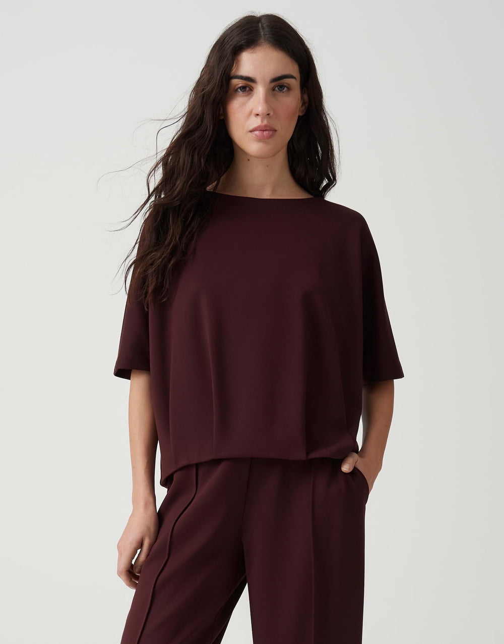 Opus Ginne sweater dames bordeaux