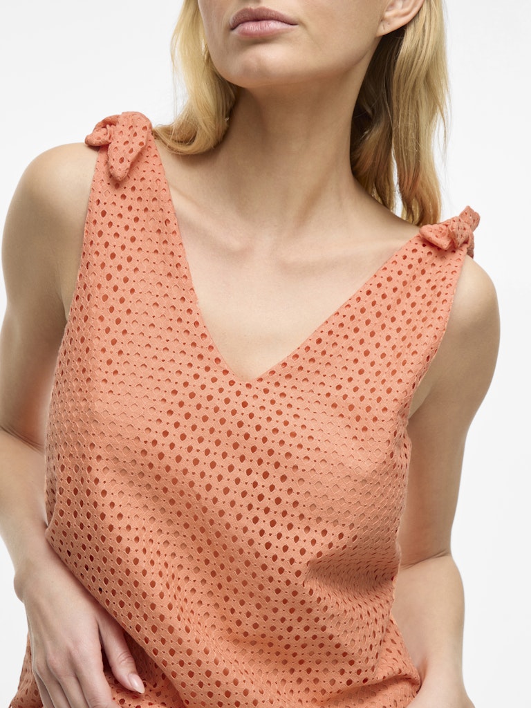 Vialvadora V-neck Sl Top - Oranje Dessin