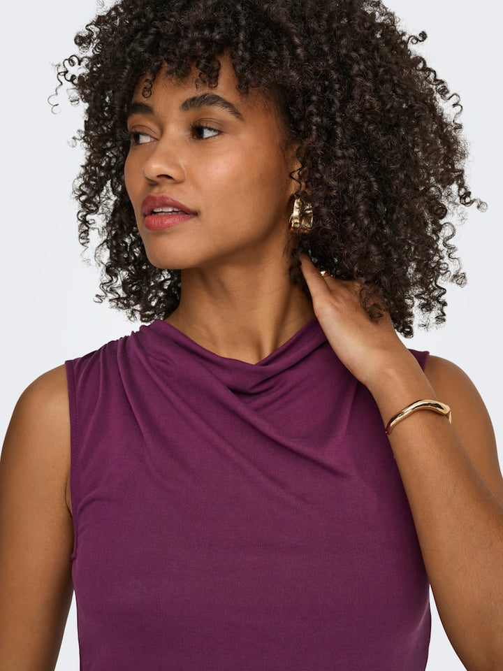 Onlhannah S/l Waterfall Top Jrs - Aubergine
