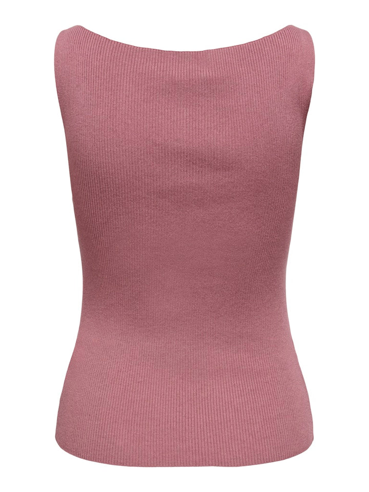 Jdynanna S/l Boat Neck Top Knt - Oud Roze