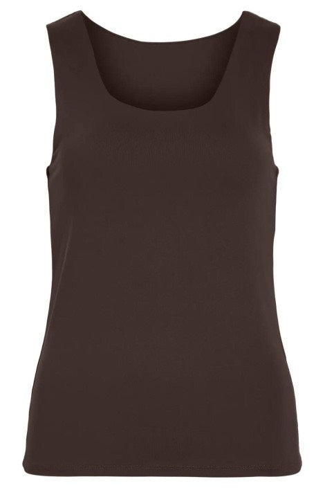 Vikenza U-neck S/l Tank Top Rev - Noos - Bruin