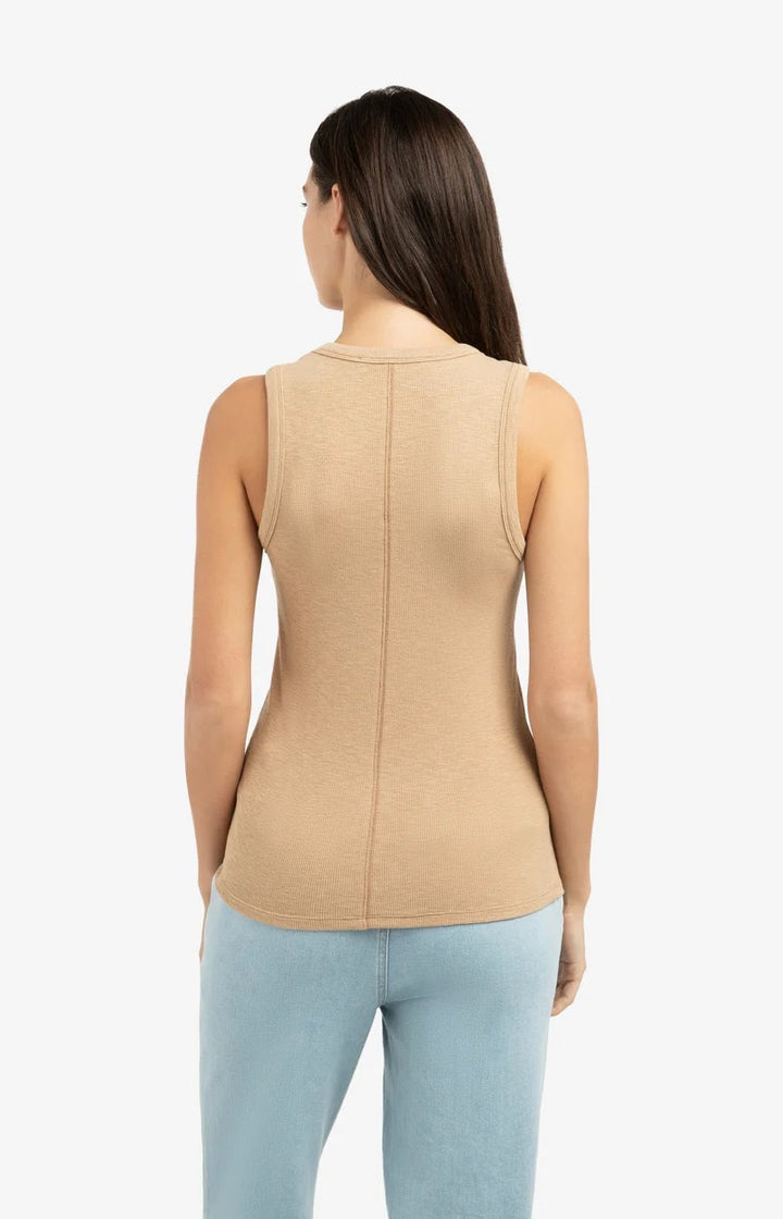 Geribd Singlet Met Ronde Hals - Camel
