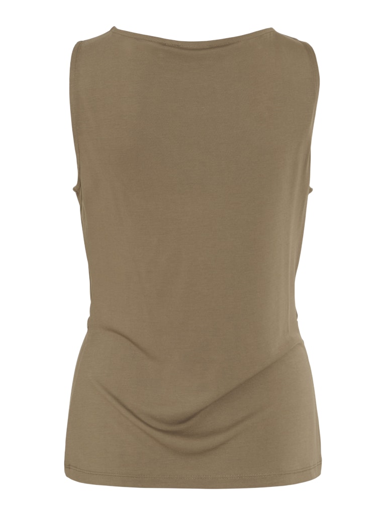Vimodala Boat Neck S/l Top/vol/bfs - Taupe