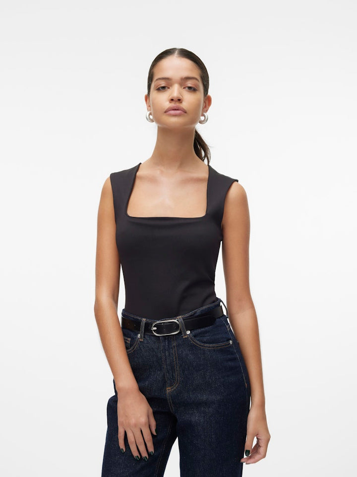 Vmmillion Sl Square Neck Top Jrs Noos - Zwart
