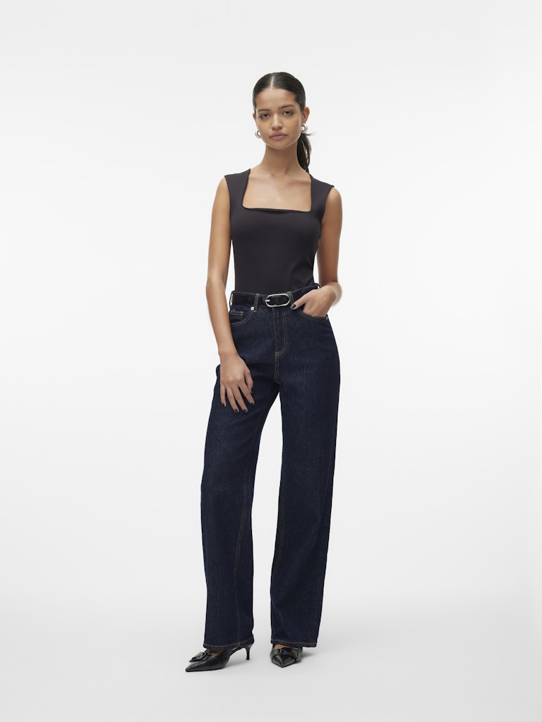 Vmmillion Sl Square Neck Top Jrs Noos - Zwart