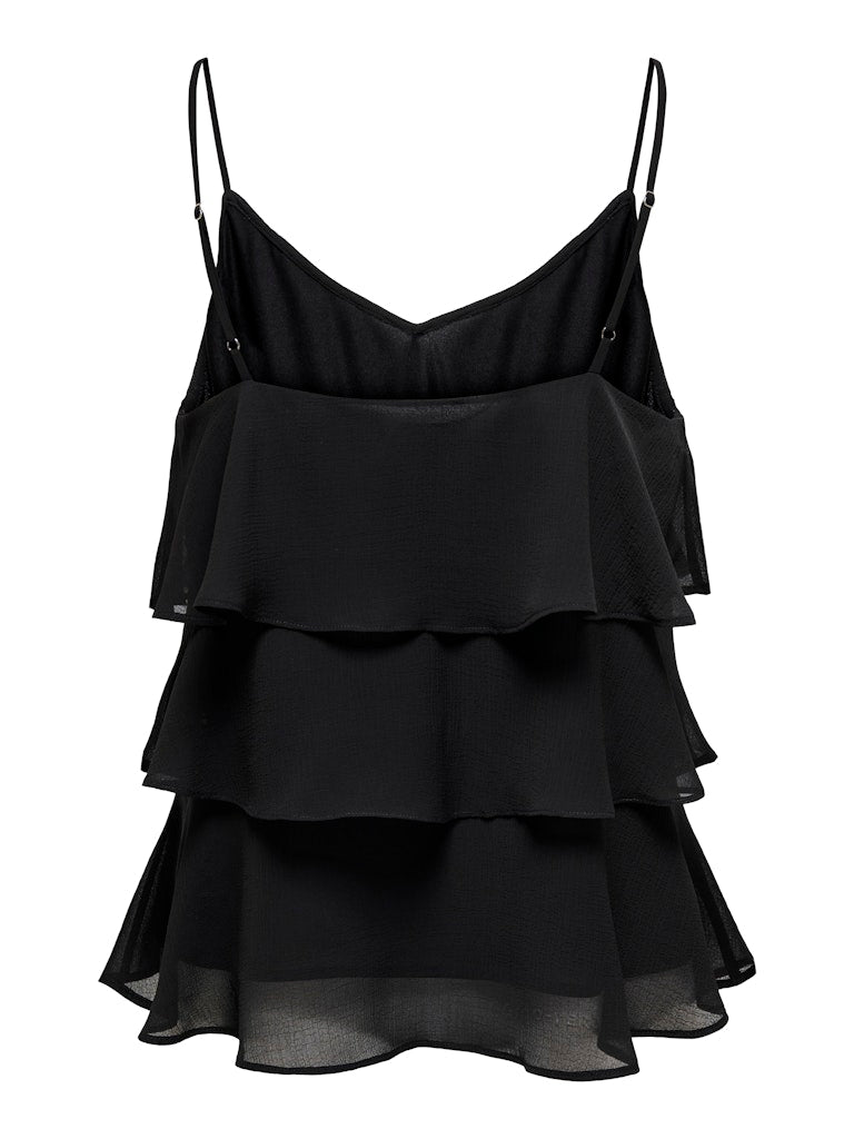 Onllinn Life Flounce Singlet Wvn Noos - Zwart