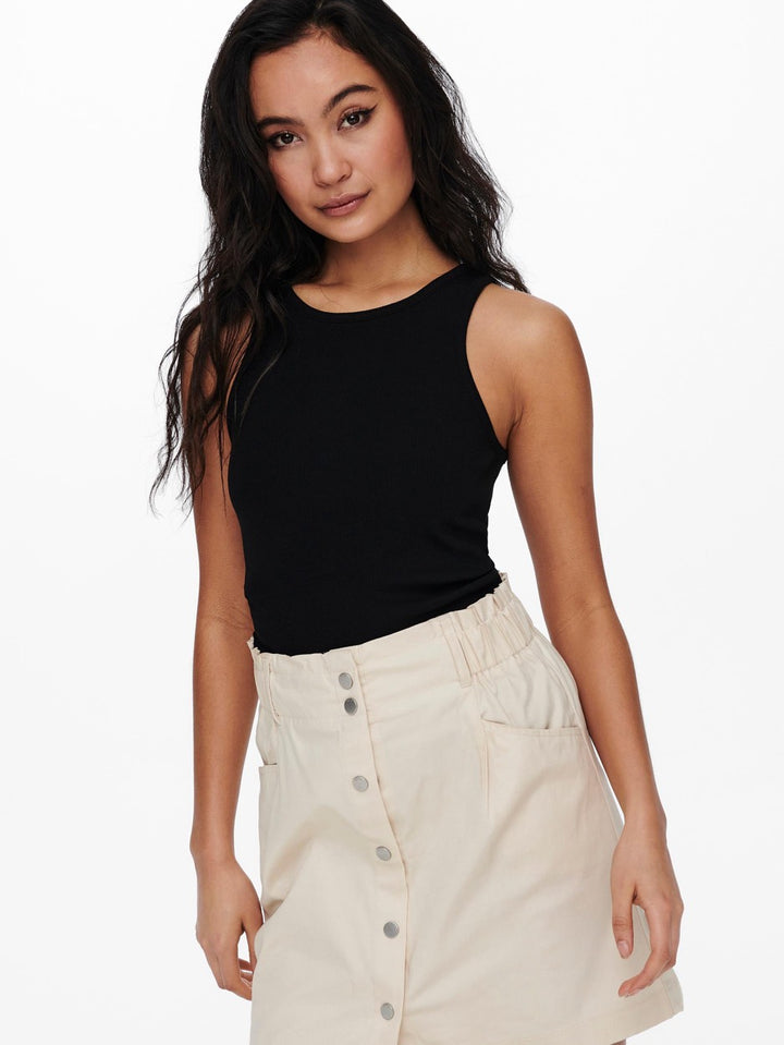 Onlkenya Life Rib Tank Top Jrs Noos - Zwart