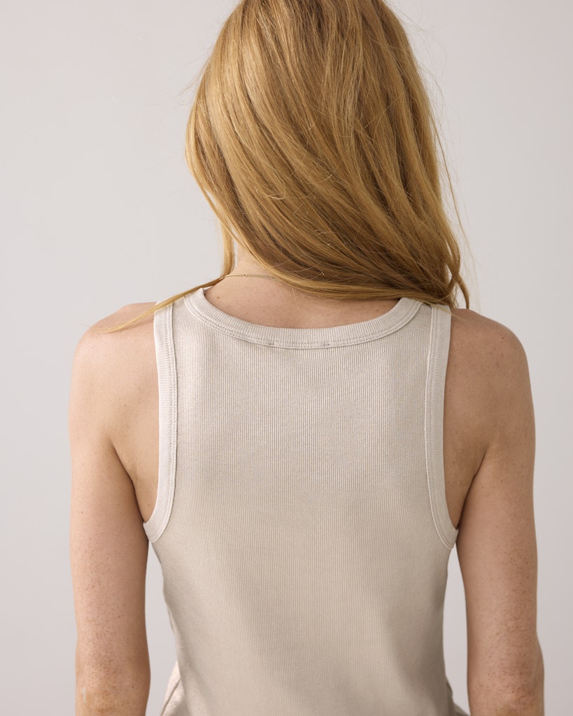 Rib Tanktop Cotton Rib - Goudkleurig
