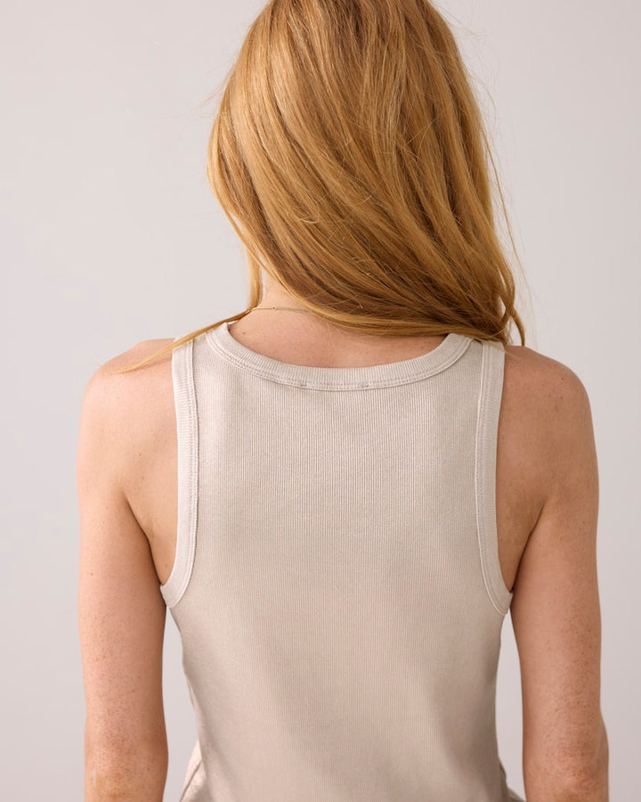Rib Tanktop Cotton Rib - Goudkleurig