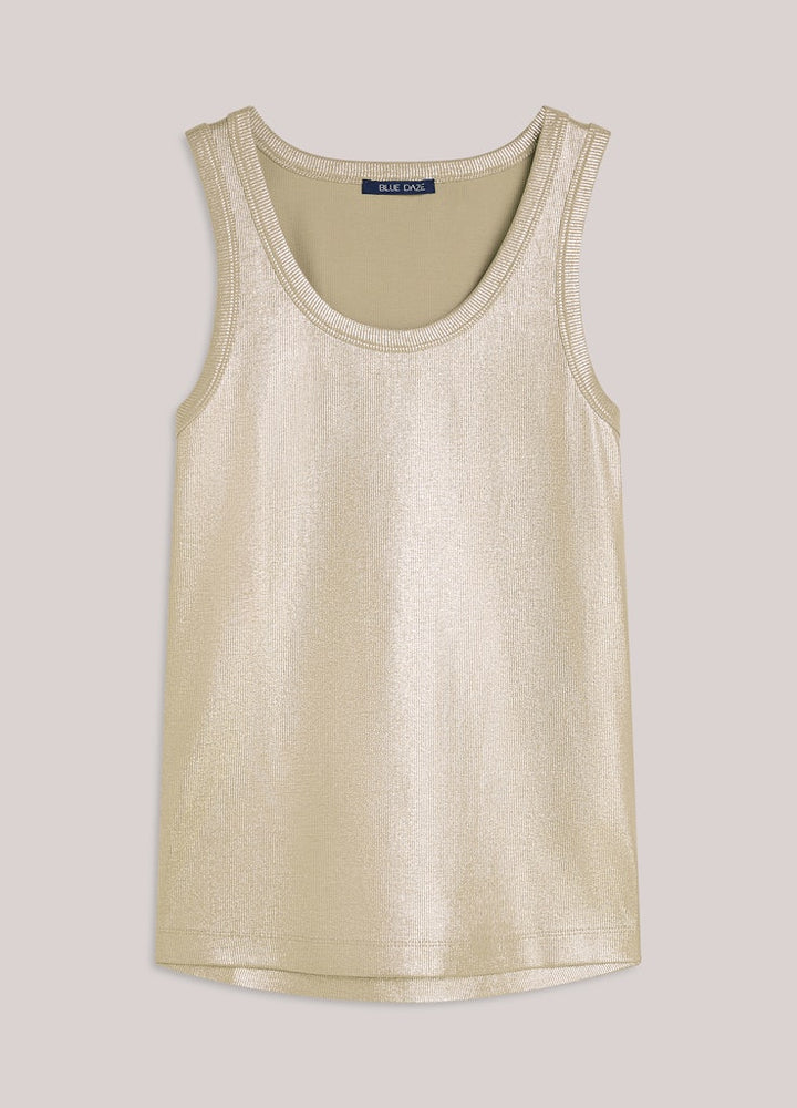 Rib Tanktop Cotton Rib - Goudkleurig