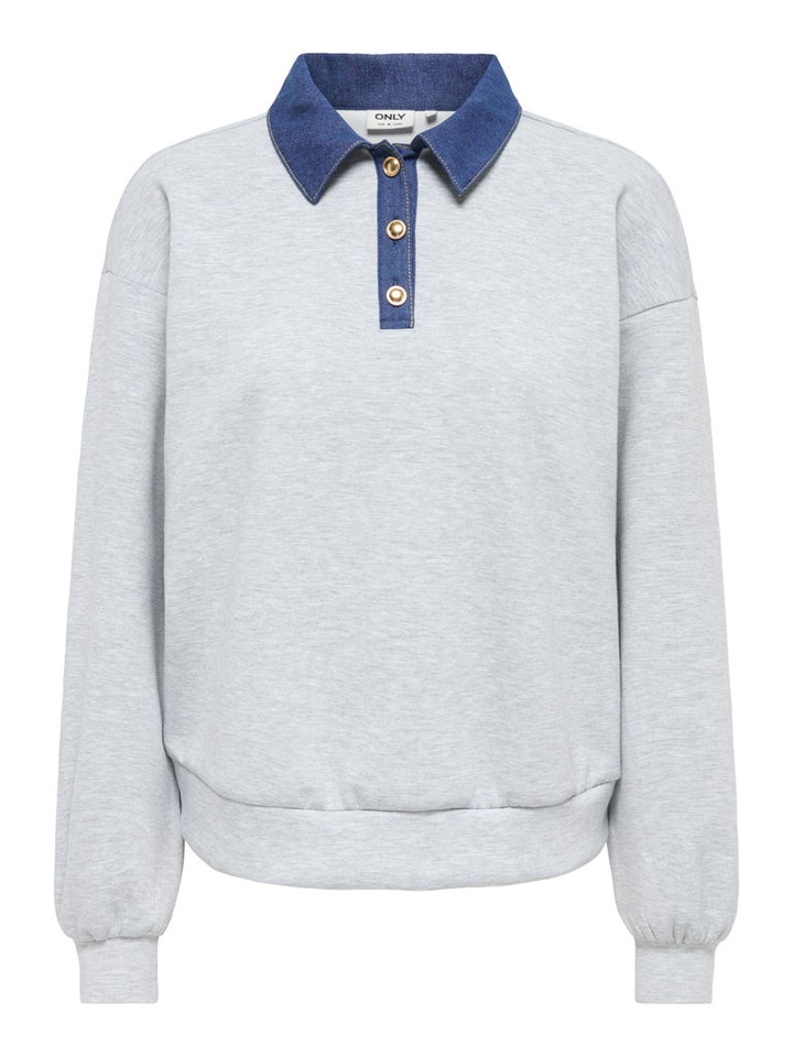 Onlscarlet L/s Polo Mix Sweat Ub Pr Swt - Grijs