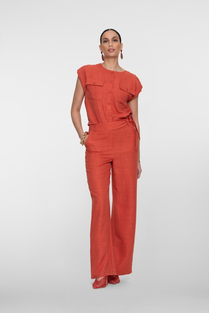 Blouse With Pockets - Brique