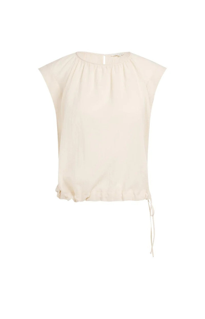 Sleeveless Top With Tube Colla - Ecru